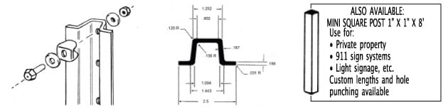 U Channel Sign Poles and Mounting Hardware